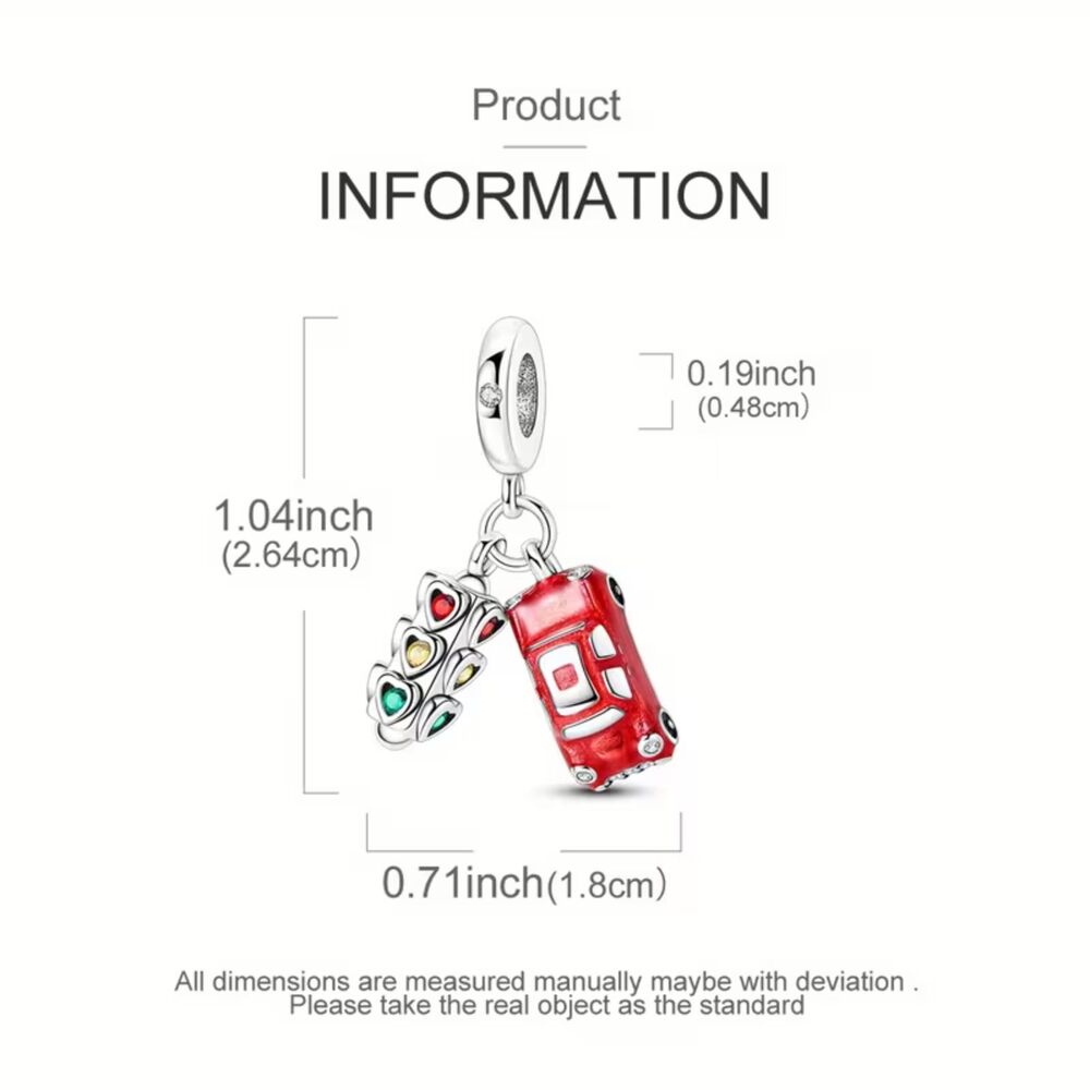 Fun & Flirty Love Charm Traffic light VW themed Red Car for Necklace/Bracelet